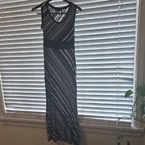 Apt. 9 Black and White Diagonal Striped Maxi Dress